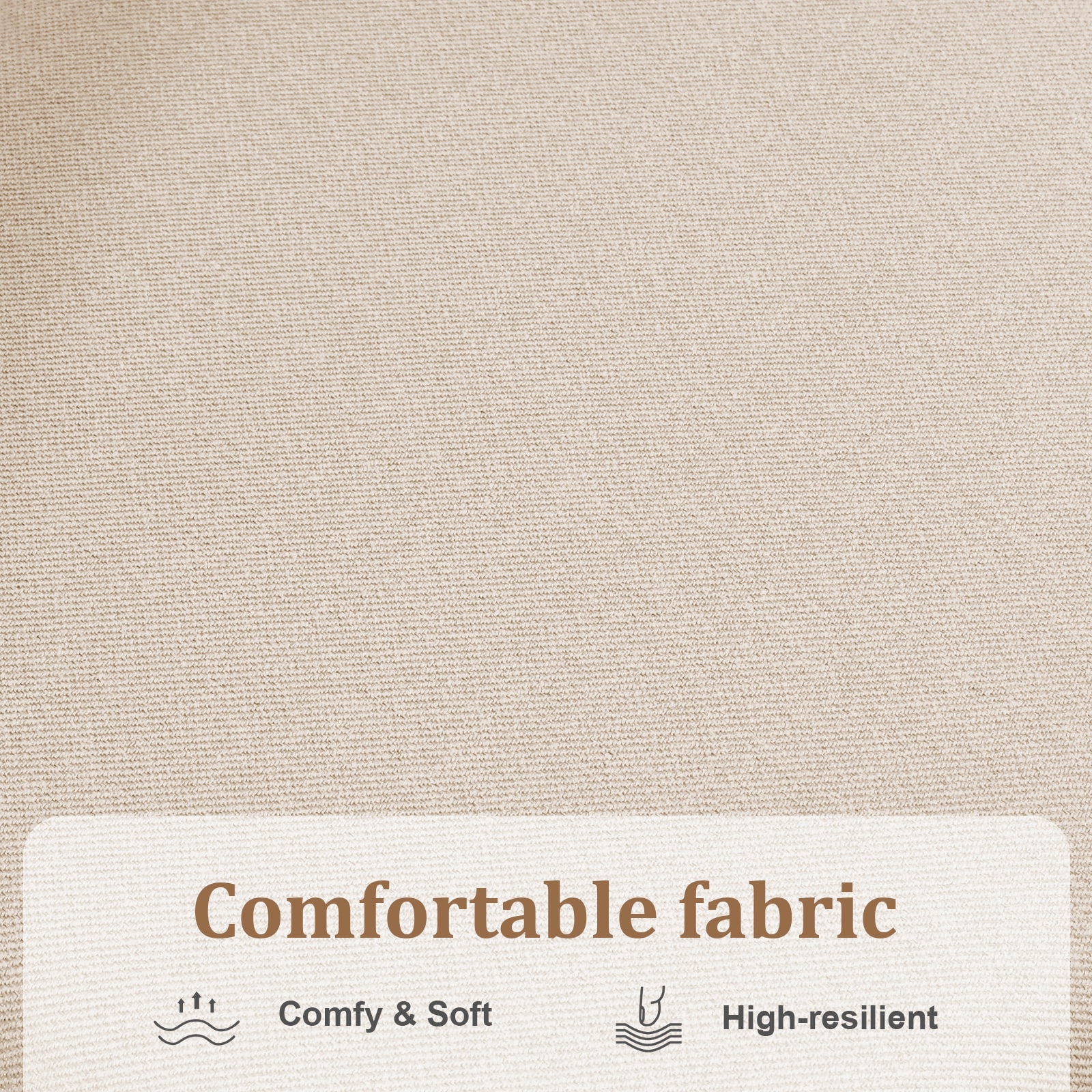 Beige Cotton-Linen Fabric Upholstered Dining Chair With Black Solid Wood Legs, Armless Chair Set Of 4 For Kitchen, Restaurant, Living, Meeting Room_maomaolike.com